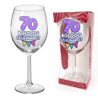   Borospohár - 70. Boldog Szülinapot - Ajándék 70. Szülinapra - Vidám Szülinapi Ajándék