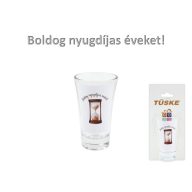 Pálinkás pohár homokóra Boldog nyugdíjas éveket 9cm