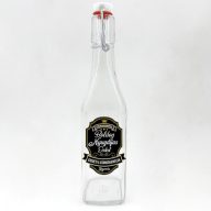   Csatos Üveg - Szögletes - 500ml - Boldog Nyugdíjas Éveket - Ajándék Nyugdíjasnak - Nyugdíjas Búcsúztatóra