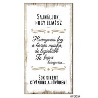 Hűtőmágnes Dekor Tábla 7,5 cm x 14cm - Sajnáljuk