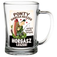   Ponty Harcsa Keszeg - Söröskorsó - 500 ml - Ajándék Horgásznak