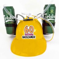   60 lettem basszameg - SÁRGA - Sörsisak - Ajándék 60. Szülinapra - Party Kellék, Party Kiegészítő