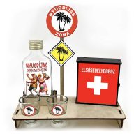   Vicces Elsősegély Dobozos Pálinkás Szett - Nyugdíjas Immunerősítő - Ajándék Nyugdíjasnak