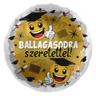 Ballagásodra Szeretettel Smile Face Fólia Lufi, 43 cm