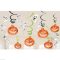 Függő Dekoráció Halloween -Vidám - Mosolygó Tökök és Szellemek, 12 db-os