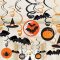 Függő Dekoráció Halloweenre Denevérekkel, Tökökkel és Pókokkal