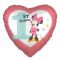 Fólia Lufi - Minnie Mouse Szív Alakú Első Szülinapi, 46 cm