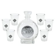   Pálinkás készlet - Boldog Születésnapot 20. - 0,5 L palack + 6db pohár