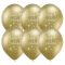 Boldog Születésnapot Chrome Gold - Arany Színű Szülinapi Kerek Lufi, 6 db, 28 cm