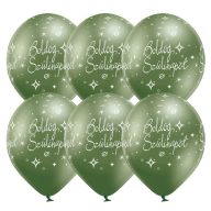   Boldog Szülinapot Chrome Lime Zöld Kerek Gumi (Latex) Lufi 28 cm, 6db