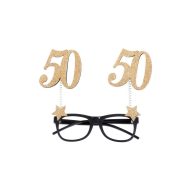 Arany Glitteres Szülinapi szemüveg - 50-es