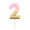 Szülinapi Gyertya - 2-es Pink Arany Színű