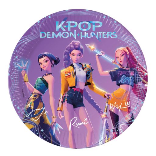 K-POP Demon Hunters - Démonvadászok Parti Tányér - 23 cm, 8 db-os