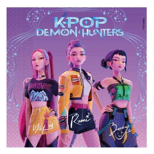 K-POP Demon Hunters - Démonvadászok Parti Szalvéta - 33 cm x 33 cm, 20 db-os