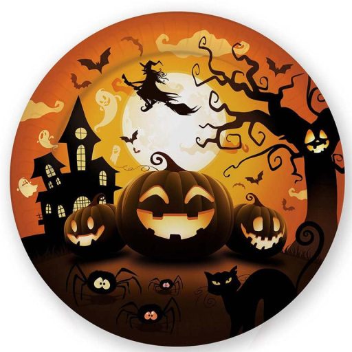 Halloween papírtányér Guirca, tök mintás, 6 db