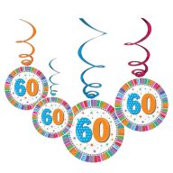 Színes Parti Függő Dekoráció - Szülinapi 60.