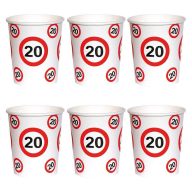   Sebességkorlátozó Számos Szülinapi Papír Parti Pohár 20. - 250 ml, 6 db-os