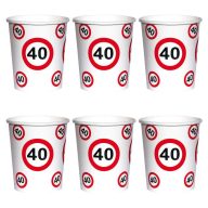   Sebességkorlátozó Számos Szülinapi Papír Parti Pohár 40.- 250 ml, 6 db-os