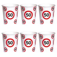   Sebességkorlátozó Számos Szülinapi Papír Parti Pohár 50.- 250 ml, 6 db-os