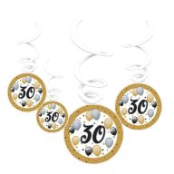   Elegáns Függő dekoráció - 30-as Számos Léggömbös - 6 db