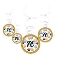   Elegáns Függő dekoráció - 70-es Számos Léggömbös - 6 db