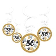   Elegáns Függő dekoráció - 80-as Számos Léggömbös - 6 db
