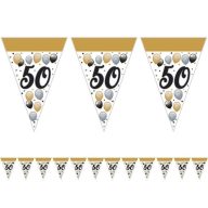   Elegáns Számos Szülinapi Léggömbös Zászlófüzér - 50-es 5,5 m