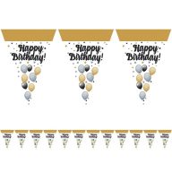 Elegáns Szülinapi Zászlófüzér - Happy Birthday! - 5 m