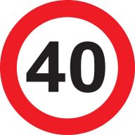 Sebességkorlátozó Szülinapi Tábla - 40-es 40 Cm