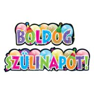   Parti Felirat - Szülinapi - Színes, fekete széllel - 148cm