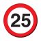 Sebességkorlátozó Szülinapi Számos Fém Kitűző 25.