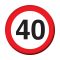 Sebességkorlátozó Szülinapi Számos Fém Kitűző 40.
