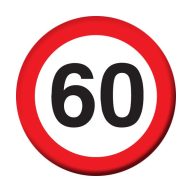 SEBESSÉGKORLÁTOZÓ SZÜLINAPI SZÁMOS FÉM KITŰZŐ 60.