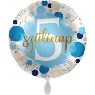 5. Szülinap Mintás Fólia Lufi Fiúknak