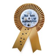   Elegáns Kitűző - Arany Szalagos - Ma van a Szülinapom! Léggömbös