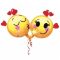 Fólia Lufi - Szerelmes Emoji Pár - 91 cm