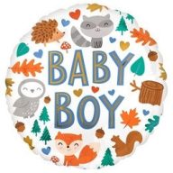   Fólia Lufi - Babaszületésre Kisfiú - Baby Boy Erdő Állatai - 46 cm