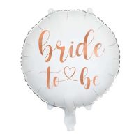   Fólia Lufi - Lánybúcsú - Bride to Be Rózsaarany Fehér Fényes - 45cm