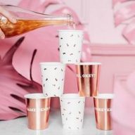   Fütyi Mintás és Fényes Rózsarany Parti Pohár Lánybúcsúra - 220 ml, 6 db-os