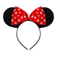 Minnie Egér Fejdísz Piros Pöttyös Masnival