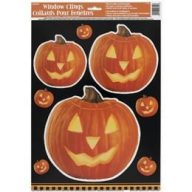   Halloween ablakdekoráció Unique – világító tökmintás