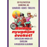   Üveg Címke - Nyugdíjas Búcsúztatóra Motoros Mintával 2 Db-Os