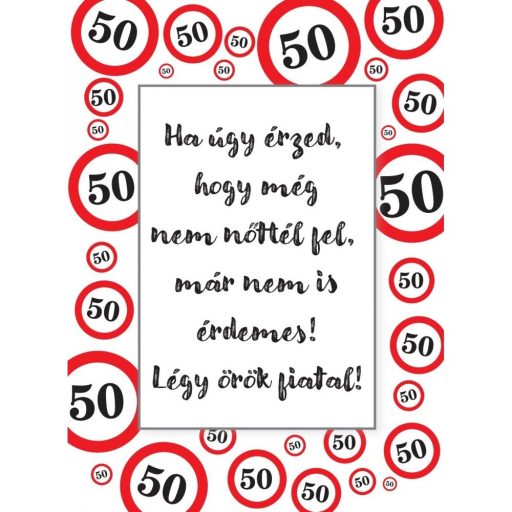 Üveg Címke - 50. Születésnapra - Sebességkorlátozós 2 Db-os