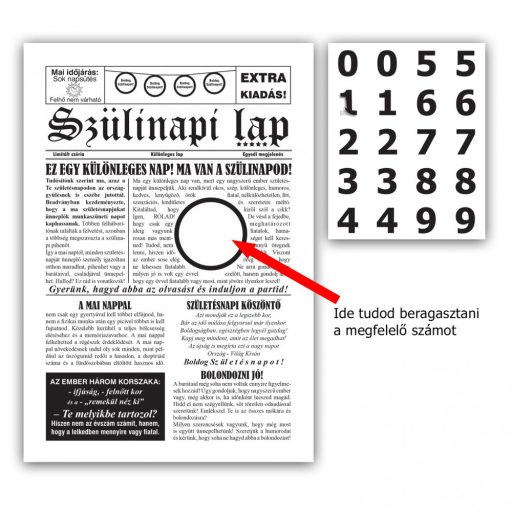 Születésnapi Újság - Számozható Szülinapi