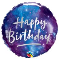  18 inch-es Birthday Galaxy - Galaxis Mintás Szülinapi Fólia Lufi
