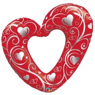 Fólia Lufi - Szerelmes - Hearts & Filigree , 107 cm