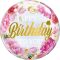 Happy Birthday to You Rózsa Mintás Szülinapi Bubble Lufi