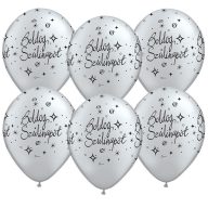   Gumi Lufi - Csomag - Boldog Születésnapot Ezüst - 6 db/csomag -28 cm