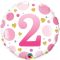 2-es Számos Pöttyös Rózsaszín Age 2 Pink Dots Fólia Lufi