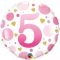 5-ös Számos Pöttyös Rózsaszín Age 5 Pink Dots Fólia Lufi